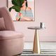 TOV Furniture Addyson Gray Side Table with Brushed Gold Base-1