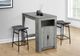 Monarch Specialties Inc. 2-Piece Black/Grey 24" Upholstered Counter Height Stools Set-2