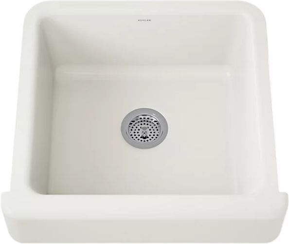 KOHLER® Whitehaven® Biscuit 24" Undermount Single-Bowl Farmhouse Kitchen Sink with Short Apron-0