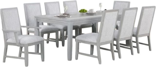 New Classic® Home Furnishings Fiona 9-Piece Mist Gray Dining Table Set-0