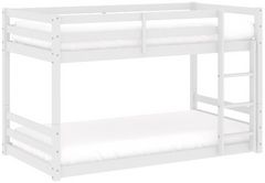 HH2 Home Campbell White Twin Floor Bunk Bed with Ladder