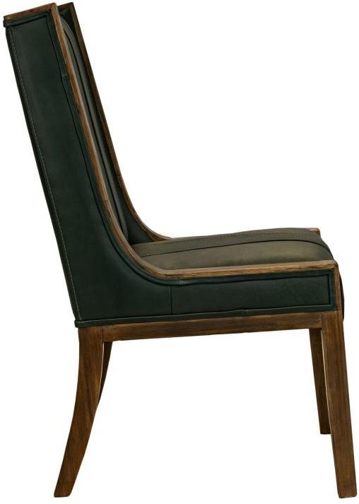International Furniture Direct Balam Brown/Green Leather Dining Side Chair-4