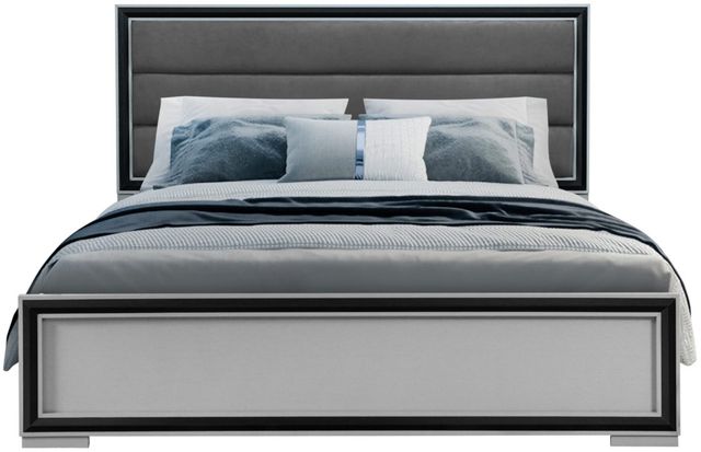 Global Furniture USA Amelia Black/Gray Full Panel Bed with LED-1