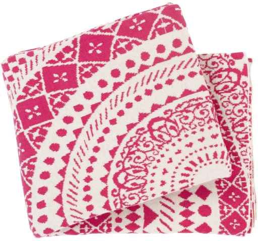 Surya Ekena Bright Pink 50"x60" Throw Blanket-1