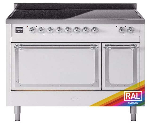 Ilve® Nostalgie II Noblesse 48'' Custom RAL Color Pro Style Induction Range with Chrome Trim-0