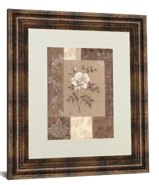 Classy Art Single Rose by Vivian Flasch Framed Print Wall Art-0