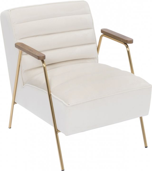 Meridian Furniture Woodford Cream Velvet Accent Chair-0
