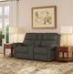 Flexsteel® Customizable Bernard Leather Power Reclining Loveseat with Console, Headrest and Lumbar-1