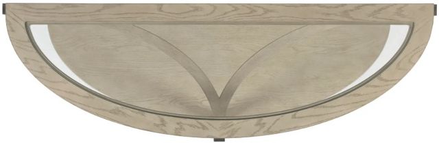 Hammary® Solstice Glass Top Demilune Sofa Table with Soft Beige Base-4