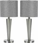 Monarch Specialties Inc. Set Of 2 24"H Silver Metal Table Lamps-0