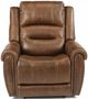 Flexsteel® Oscar Big Man's Brown Fabric Power Recliner with Power Headrest-0