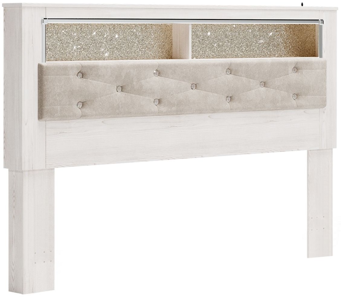 Signature Design by Ashley Altyra 2-Piece White King Bookcase Headboard Bed Set