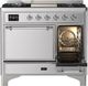 Ilve® Majestic III 40" Stainless Steel Pro Style Dual Fuel Natural Gas Range with Solid Door and Chrome Trim-3