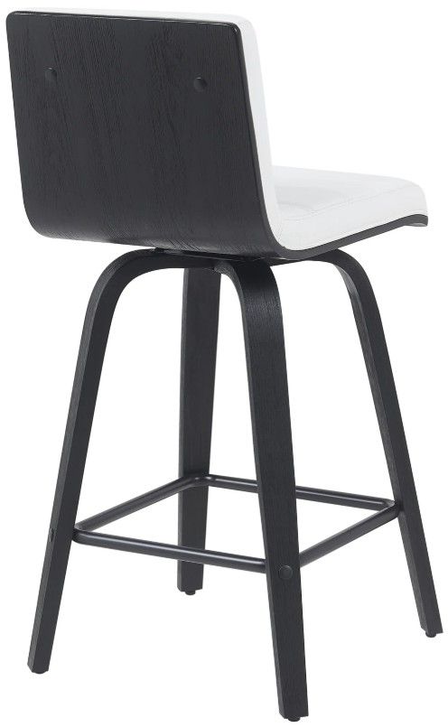 Armen Living Vienna 4-Piece Black Brushed/White Swivel Counter Stool Set-3
