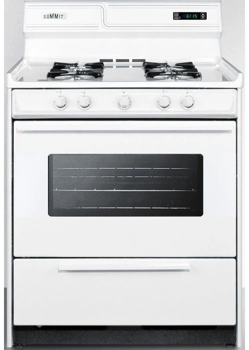 Summit® 30" White Freestanding Gas Range-0