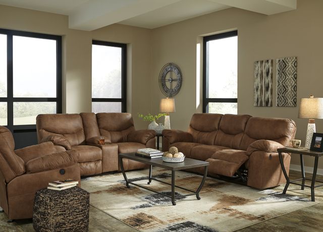 Signature Design by Ashley® Boxberg Bark Power Double Reclining Loveseat with Console-3