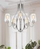 Cal® Lighting & Accessories Newport 5-Light Brushed Steel Chandelier with Glass Shades-2