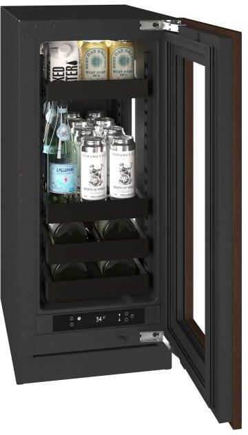 U-Line®  Seamless Collection 15" 2.8 Cu. Ft. Panel Ready Beverage Center with Glass Door-4