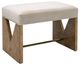 Bassett Mirror Laurent Brown Ash Burl/Gray Velvet Accent Stool-0