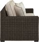 Signature Design by Ashley® Coastline Bay Brown Aluminum/Fabric/Resin Outdoor Loveseat with Cushion-2