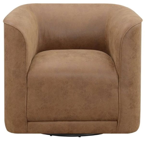 Emerald Home Whirlaway Saddle Brown Swivel Accent Chair-3