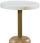 Bernards Tapestry Beige Spot Table with White Marble Top-1