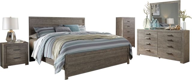 Signature Design by Ashley® Culverbach 5-Piece Gray Queen Panel Bed Set-0