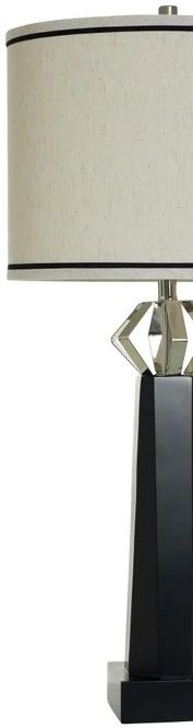 StyleCraft Norman Wyatt Home Icon Black/Silver Poly Table Lamp-1