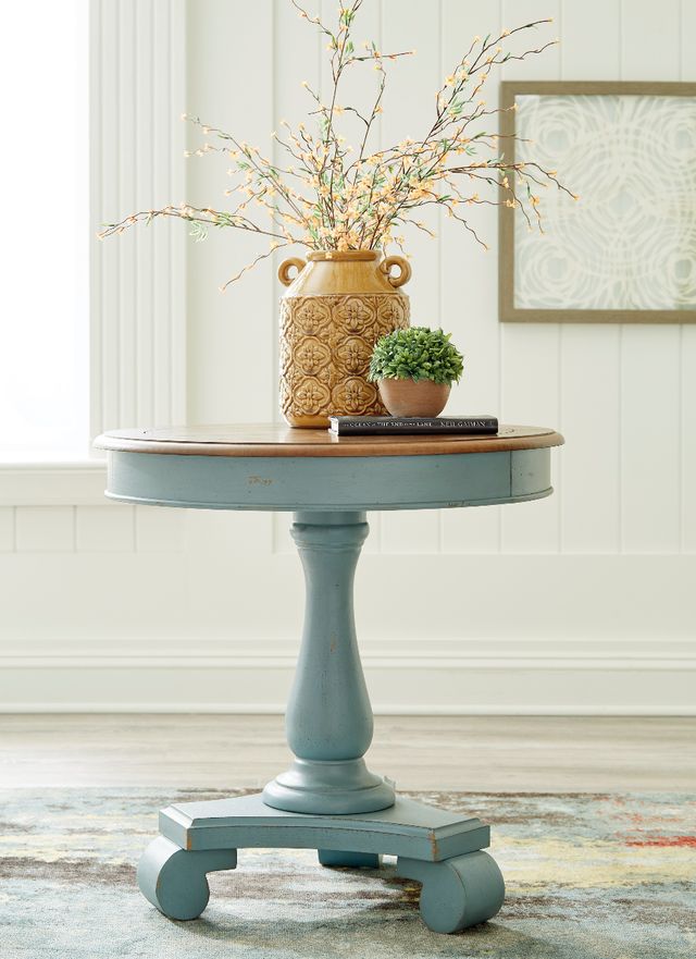 Signature Design by Ashley® Mirimyn Brown Accent Table with Teal Base-3
