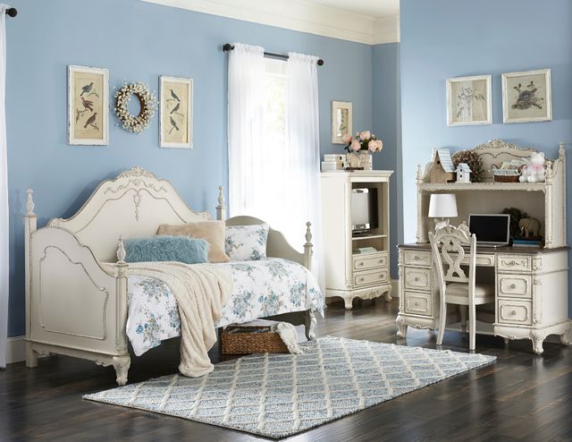 Homelegance® Cinderella Antique White/Gray Writing Desk Chair-1