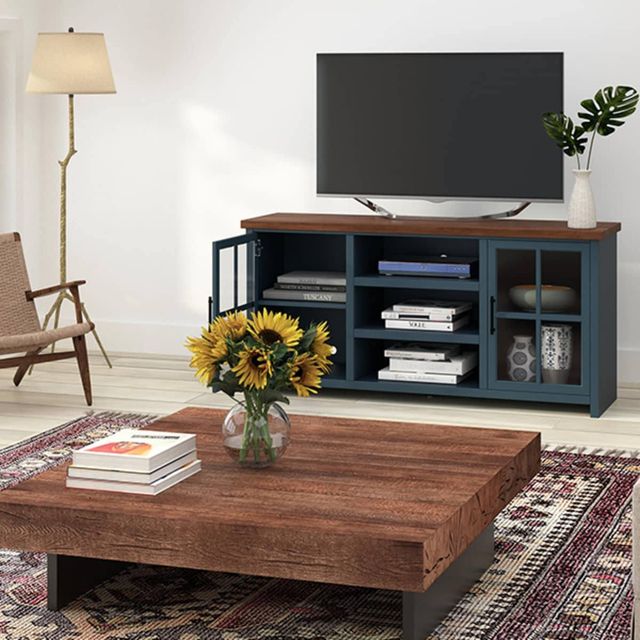 Legends Home Nantucket Blue Denim/Whiskey TV Console-3
