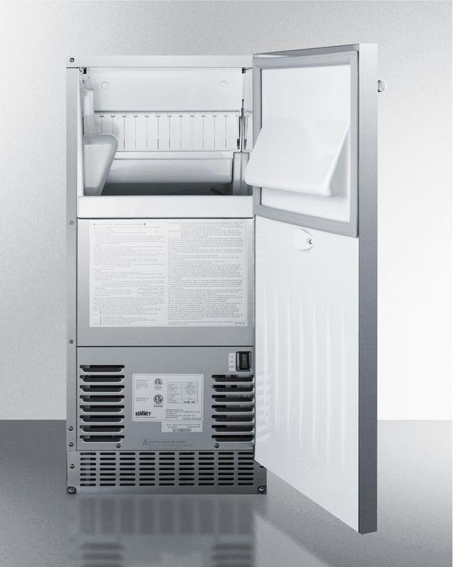 Summit® 15" 62 lb. Stainless Steel Ice Maker-2