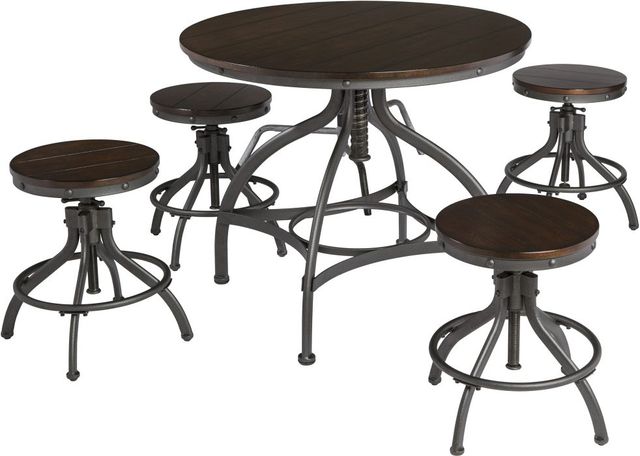 Signature Design by Ashley® Odium 5-Piece Rustic Brown Counter Height Dining Table Set-1