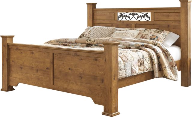 Signature Design by Ashley® Bittersweet 3-Piece Light Brown King Poster Bed Set-1