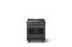 Viking® 5 Series 30" Cast Black Pro Style Dual Fuel (NG) Range with Polished Chrome Trim-3