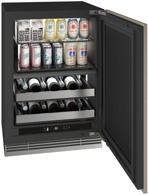 U-Line®  Home Collection 24" 4.9 Cu. Ft. Panel Ready Dual-Zone Beverage Center with Solid Door-4