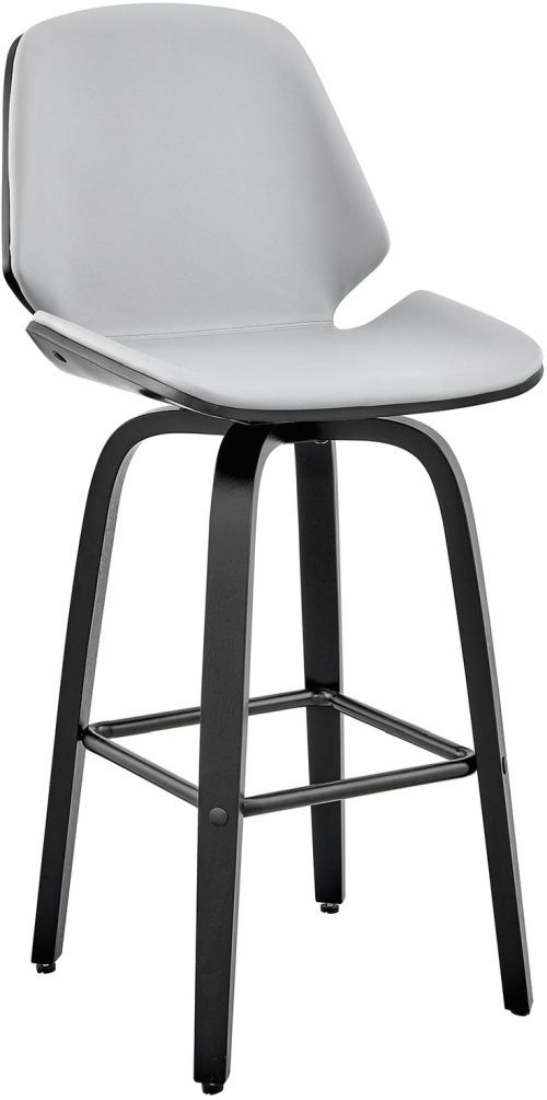 Armen Living Arabella Gray/Matte Black Bar Stool-0