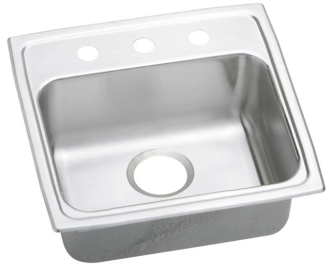 Elkay Lustertone® Classic Lustrous Satin Stainless Steel 20" x 19" x 5" 1-Hole Single Bowl Drop-in ADA Sink with Quick-Clip-0