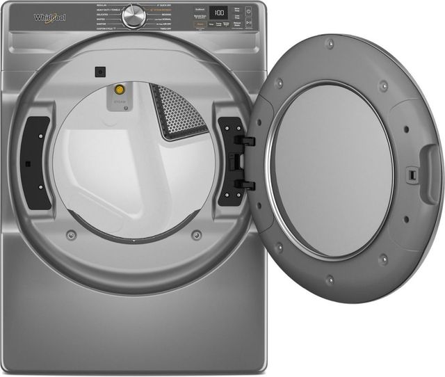 Whirlpool® 7.4 Cu. Ft. Radiant Silver Front Load Gas Dryer with Steam Capabilities-1