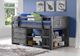 Donco Kids Louver Antique Grey Twin Low Loft with Storage-1