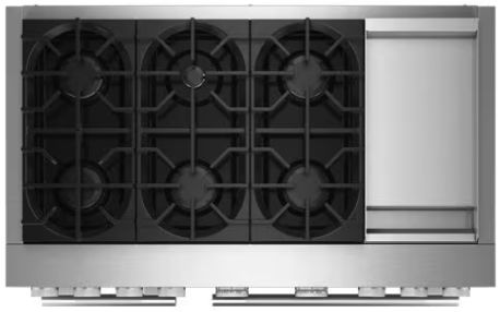 KitchenAid® 48" Scorched Orange Pro Style Dual Fuel Range with Chrome Electric Griddle-4