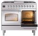 Ilve® Nostalgie II Noblesse 40'' Stainless Steel Pro Style Dual Fuel Range with Chrome Trim-4
