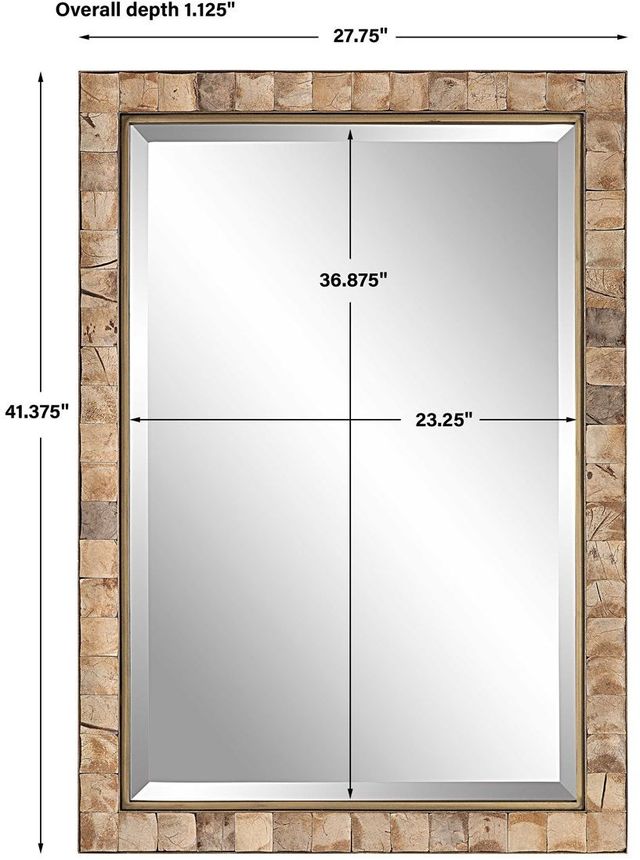 Uttermost® Cocos Dark Gold Coconut Shell Mirror-3