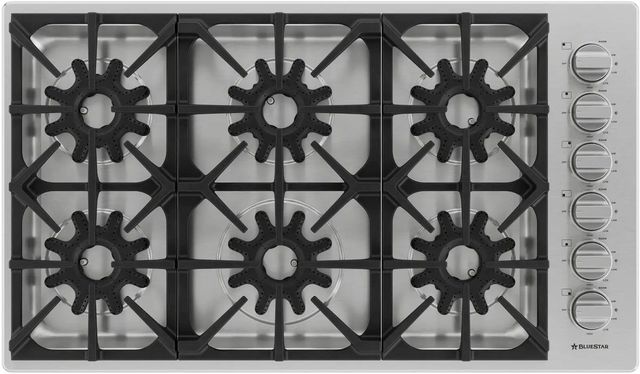 BlueStar® X-8 36" Stainless Steel Gas Cooktop with Plated Trim-0