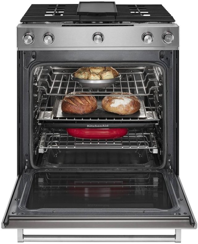 KitchenAid® 30" Stainless Steel Slide In Dual Fuel Range-6