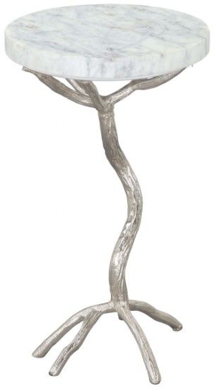 Zuo® Modern Joel White Side Table with Silver Base-1