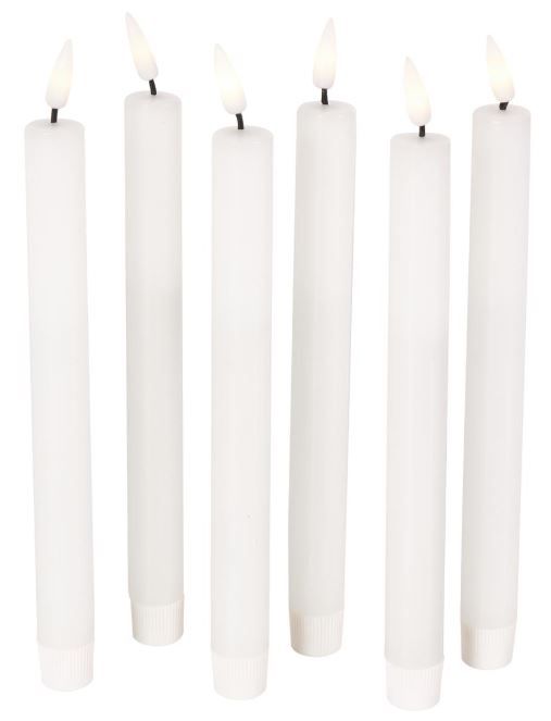 Deco Marche 6-Piece White 10" Wax Flameless Candle with Remote Control Set-0