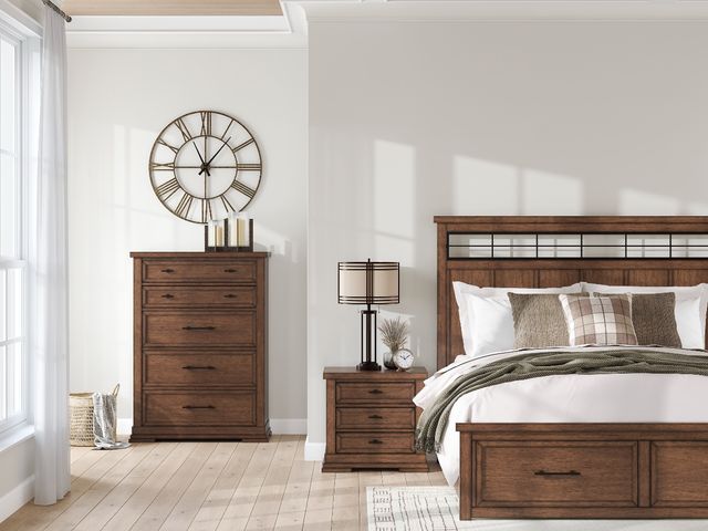 Signature Design by Ashley® Taffenbrook Medium Brown King Storage Panel Bed-3