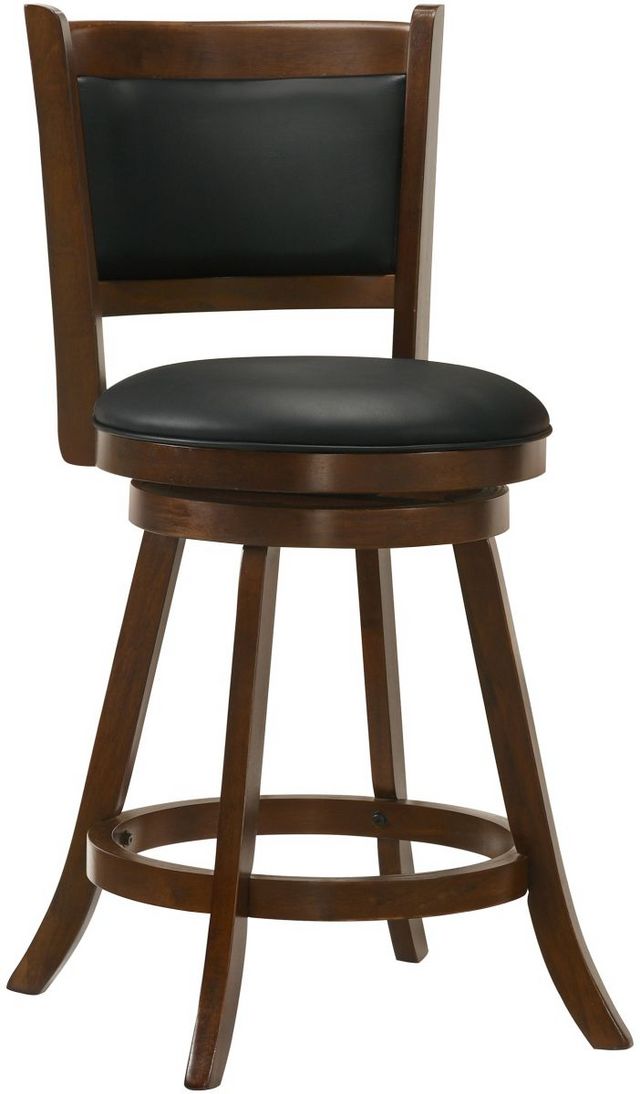 Coaster® Broxton 2-Piece Chestnut/Black Upholstered Swivel Counter Stools-1