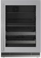 U-Line®  Home Collection 24" 4.9 Cu. Ft. Stainless Steel Dual-Zone Beverage Center with Glass Door-0